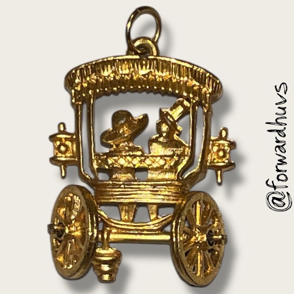 Bundle Sale 3 for $15 | Vintage Carriage Pendant – Articulating Wheels